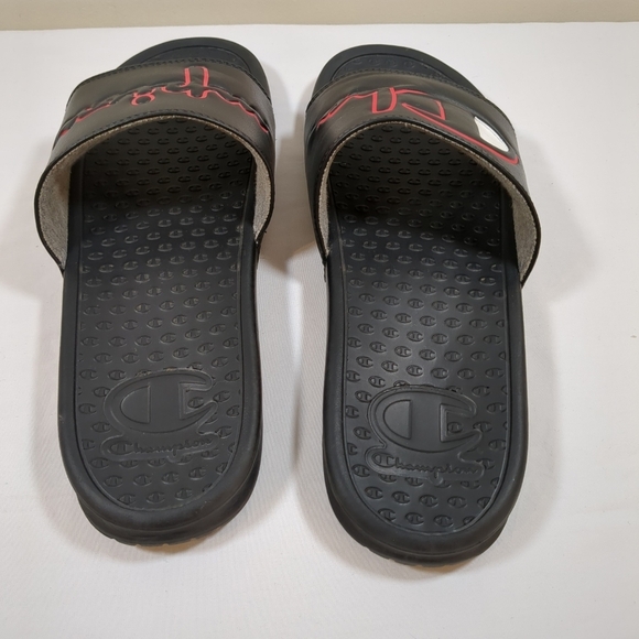Champion mens Super Slide Split sandal black , slip on , size 9M - Picture 2 of 8